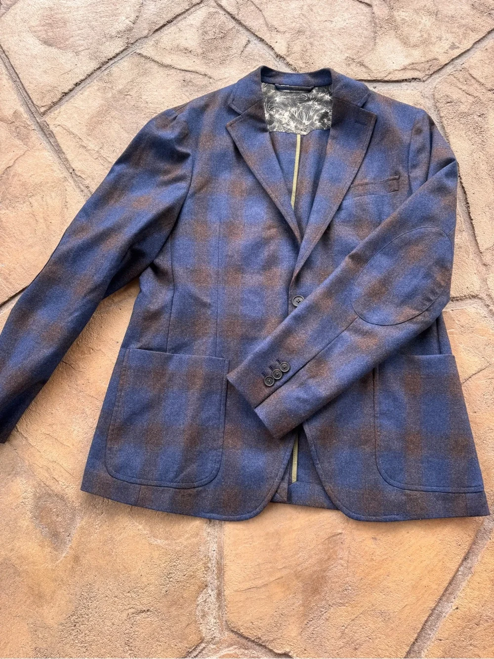 Jim Thompson Men’s Lightweight Lambswool Plaid Suit Blazer 40 Pants 34